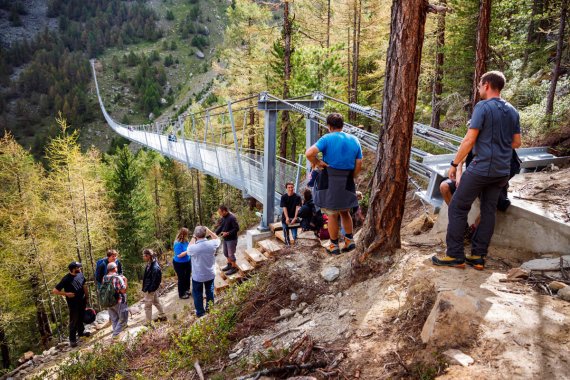 The world's longest suspension bridge hangs in Switzerland