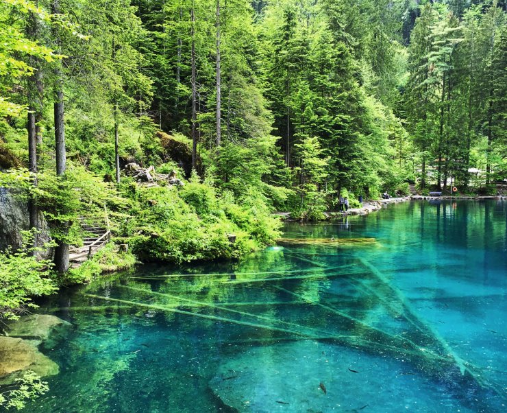 See why Lake Blausee is stunning during all seasons