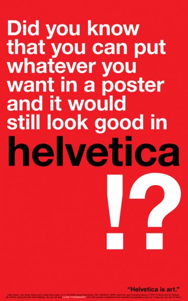 attributes associated with helvetica typeface family