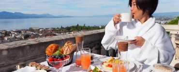 Breakfast with a view at the Lausanne Palace