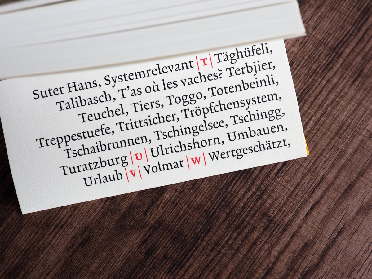 Mein Wortschatz is a collection of curious Swiss words